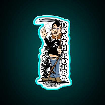 Death Bubba Strain Art Hemp Inspired Green Leaf Led Neon Sign Rgb Color - Size and dimension reference
