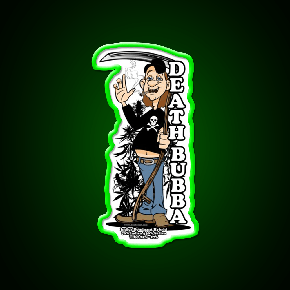 Death Bubba Strain Art Hemp Inspired Green Leaf Led Neon Sign Rgb Color - Shineneon