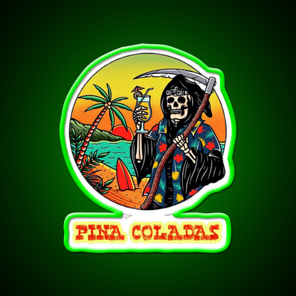 Death By Pina Coladas Cocktail Bar Decor Led Neon Sign Rgb Color - LED neon sign view 8