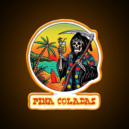 Death By Pina Coladas Cocktail Bar Decor Led Neon Sign Rgb Color - LED neon sign view 6