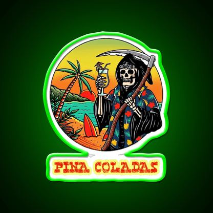Death By Pina Coladas Cocktail Bar Decor Led Neon Sign Rgb Color - Shineneon