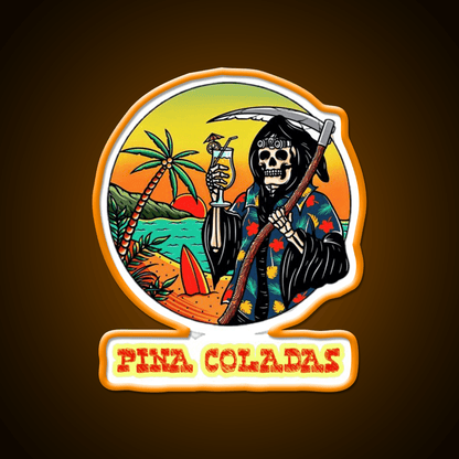 Death By Pina Coladas Cocktail Bar Decor Led Neon Sign Rgb Color - Shineneon