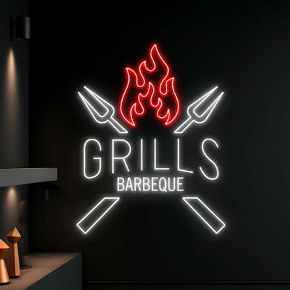 Deck Man Cave Grills Barbeque Led Neon Sign - Shineneon