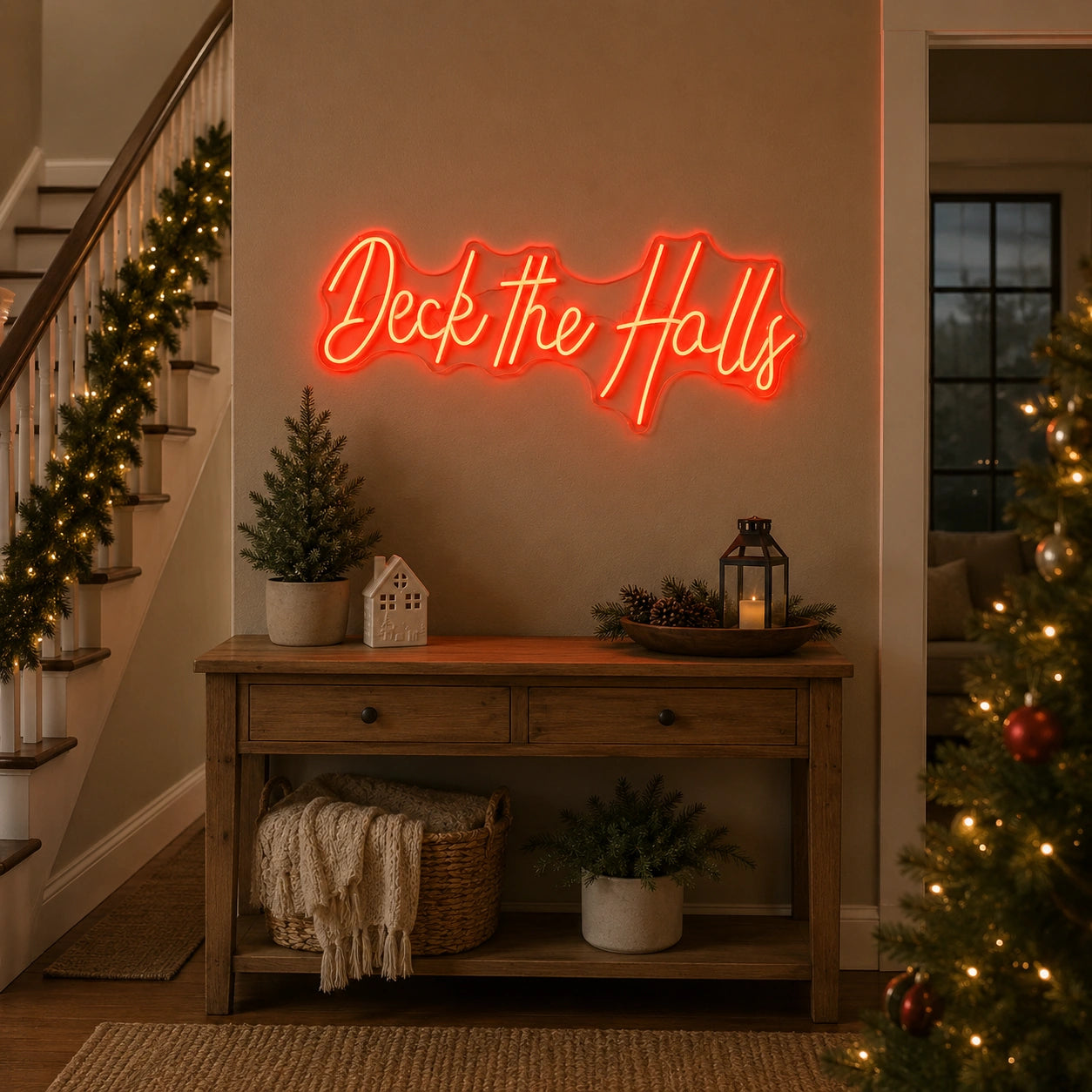 Deck The Halls LED Neon Sign size image