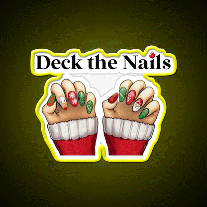 Deck The Nail Salon Led Neon Sign Rgb Color - Custom LED neon sign front view
