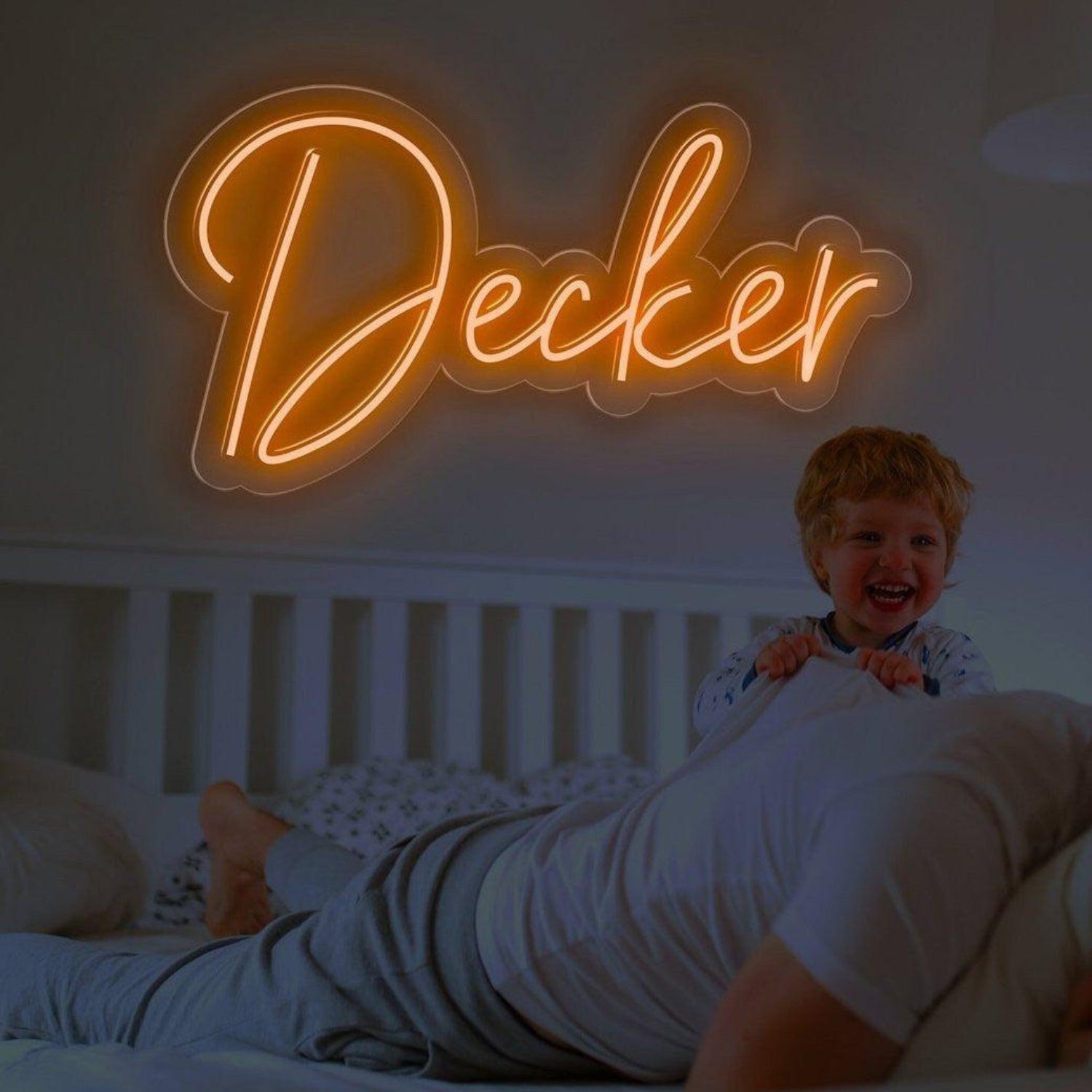Decker Warm Glow Script Led Neon Sign Kids Room Wall Decor | Shineneon