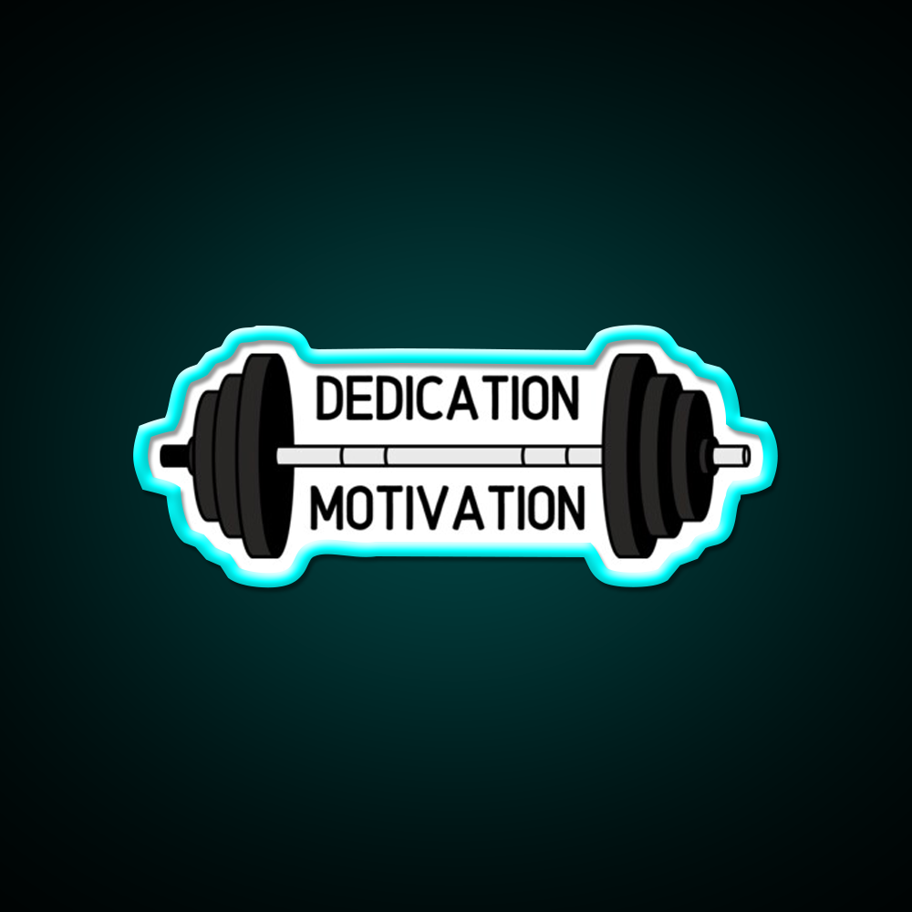 Dedication Over Motivation Fitness Motivation Gym Fitness Led Neon Sign Rgb Color