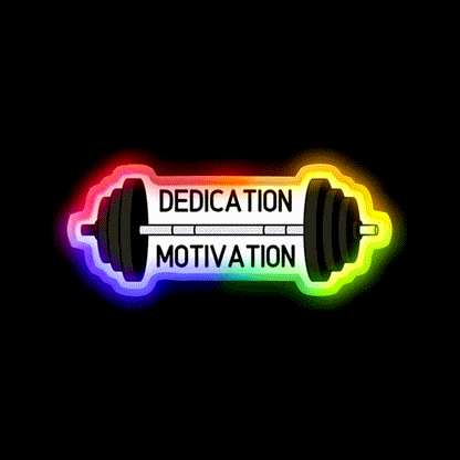 Dedication Over Motivation Fitness Motivation Gym Fitness Led Neon Sign Rgb Color