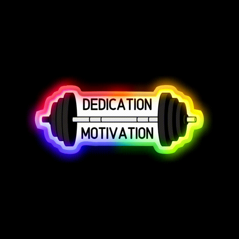 Dedication Over Motivation Fitness Motivation Gym Fitness Led Neon Sign Rgb Color