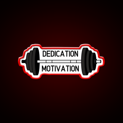 Dedication Over Motivation Fitness Motivation Gym Fitness Led Neon Sign Rgb Color