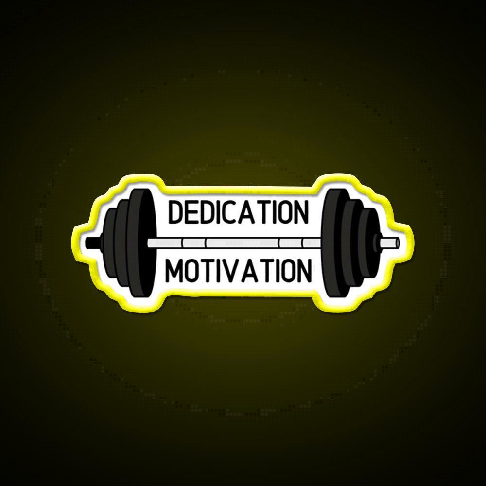Dedication Over Motivation Fitness Motivation Gym Fitness Led Neon Sign Rgb Color