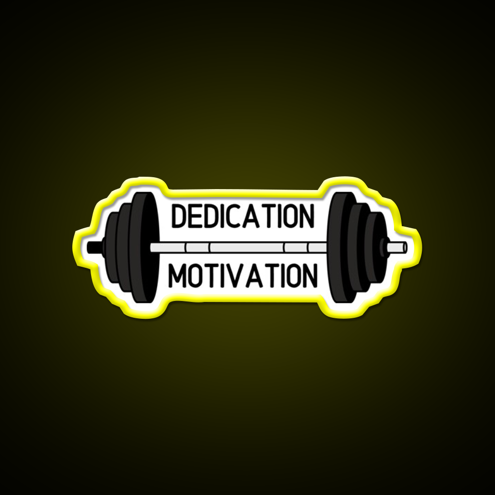 Dedication Over Motivation Fitness Motivation Gym Fitness Led Neon Sign Rgb Color