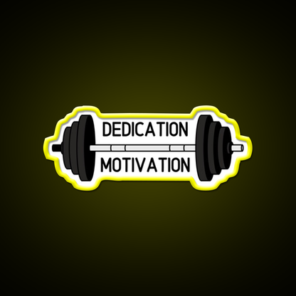 Dedication Over Motivation Fitness Motivation Gym Fitness Led Neon Sign Rgb Color