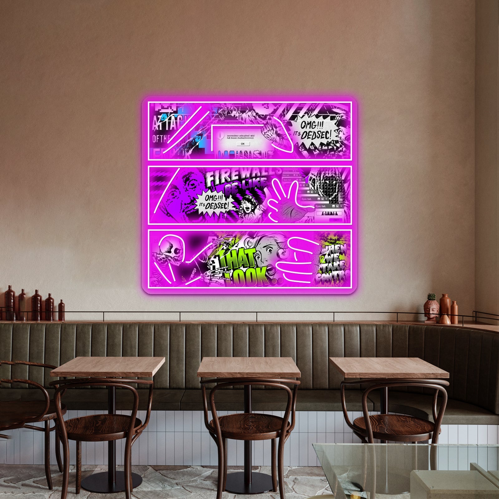 Dedsec Popart Banners Artwork Affordable Custom Neon Signs - Shineneon