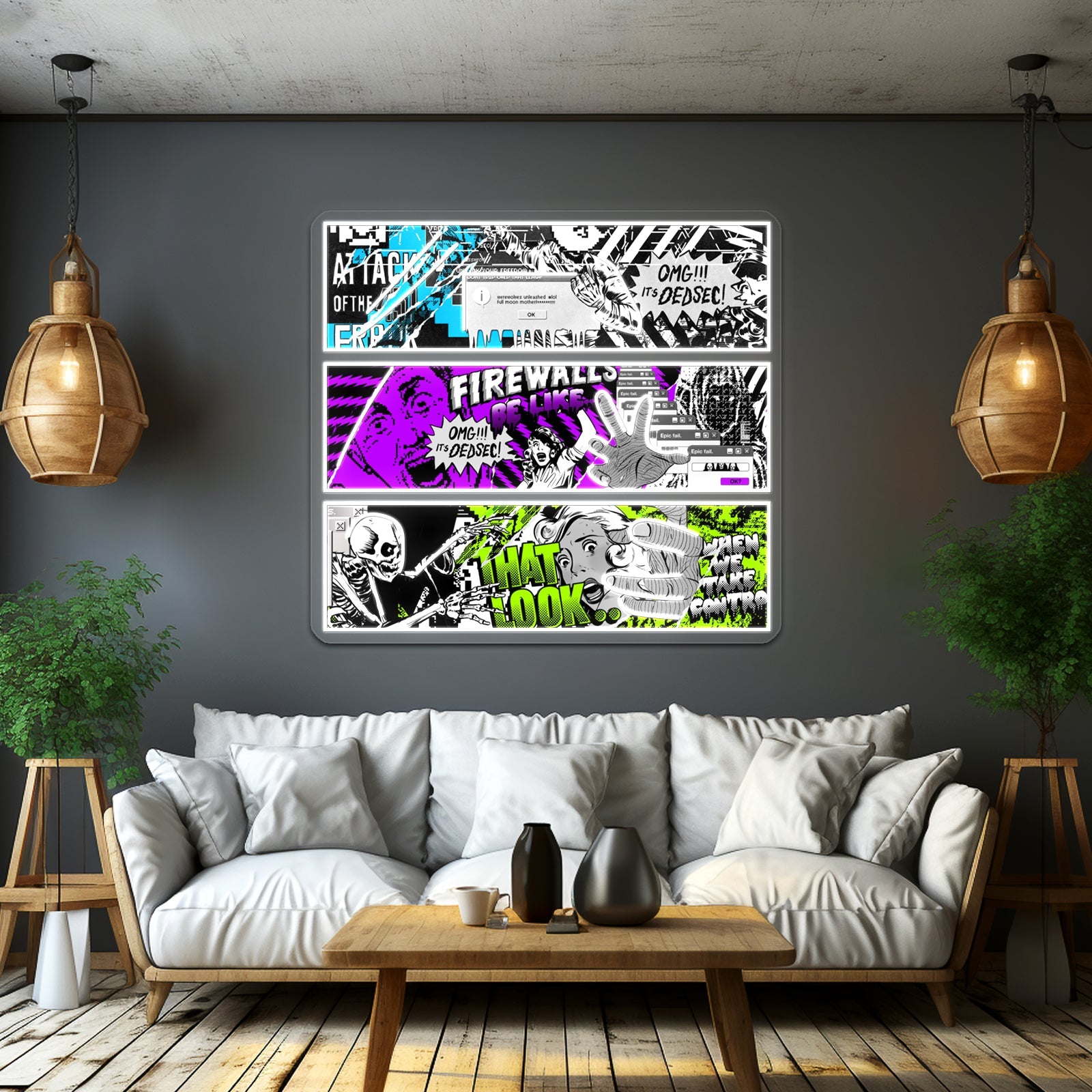 Dedsec Popart Banners Artwork Affordable Custom Neon Signs - Shineneon