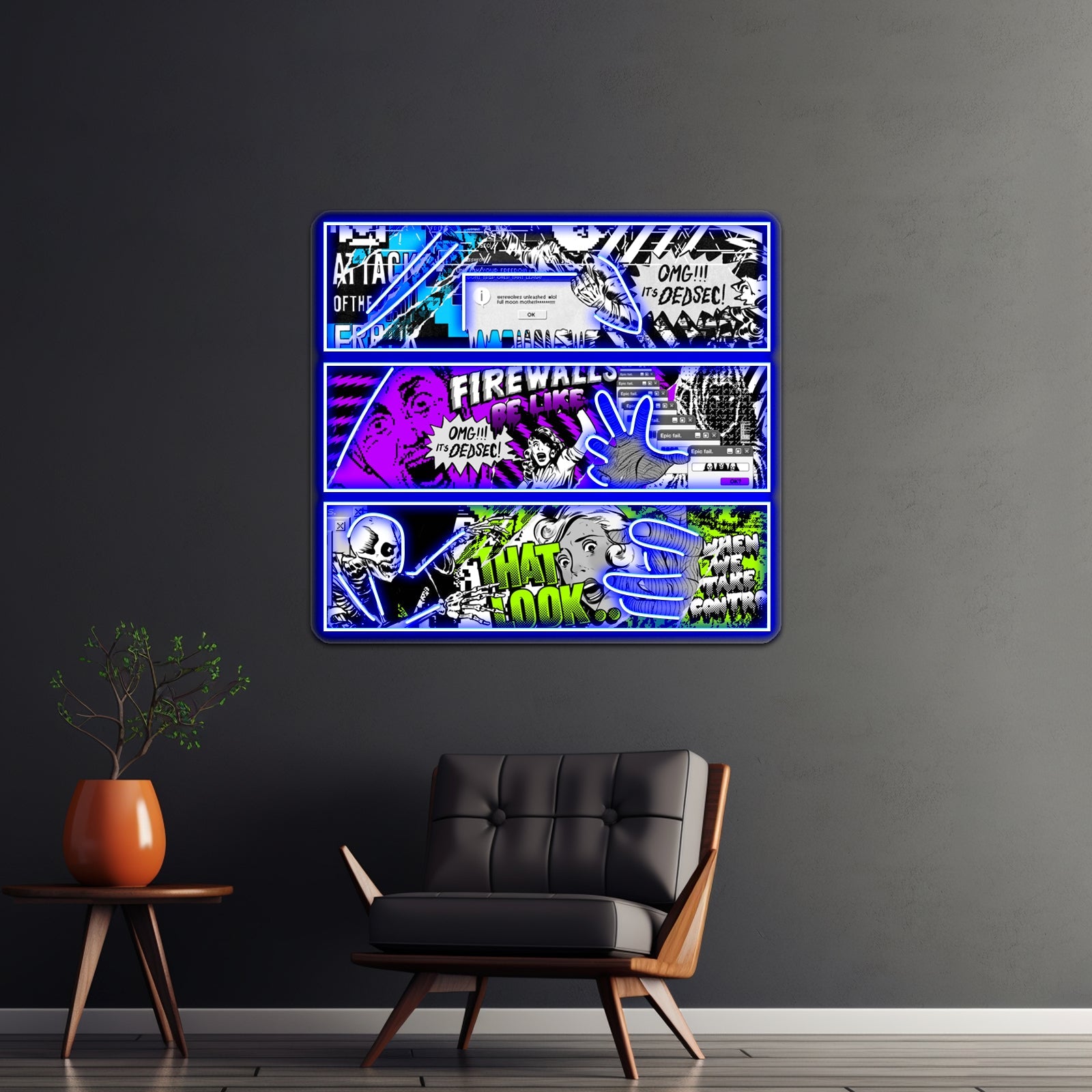 Dedsec Popart Banners Artwork Affordable Custom Neon Signs - Shineneon