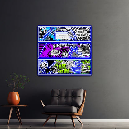 Dedsec Popart Banners Artwork Affordable Custom Neon Signs - Shineneon