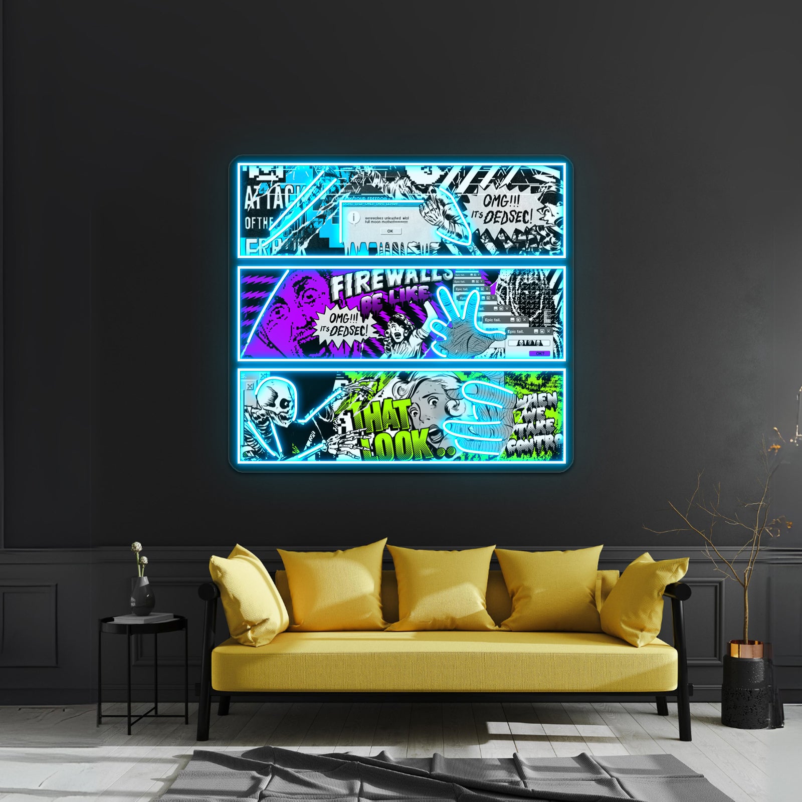 Dedsec Popart Banners Artwork Affordable Custom Neon Signs