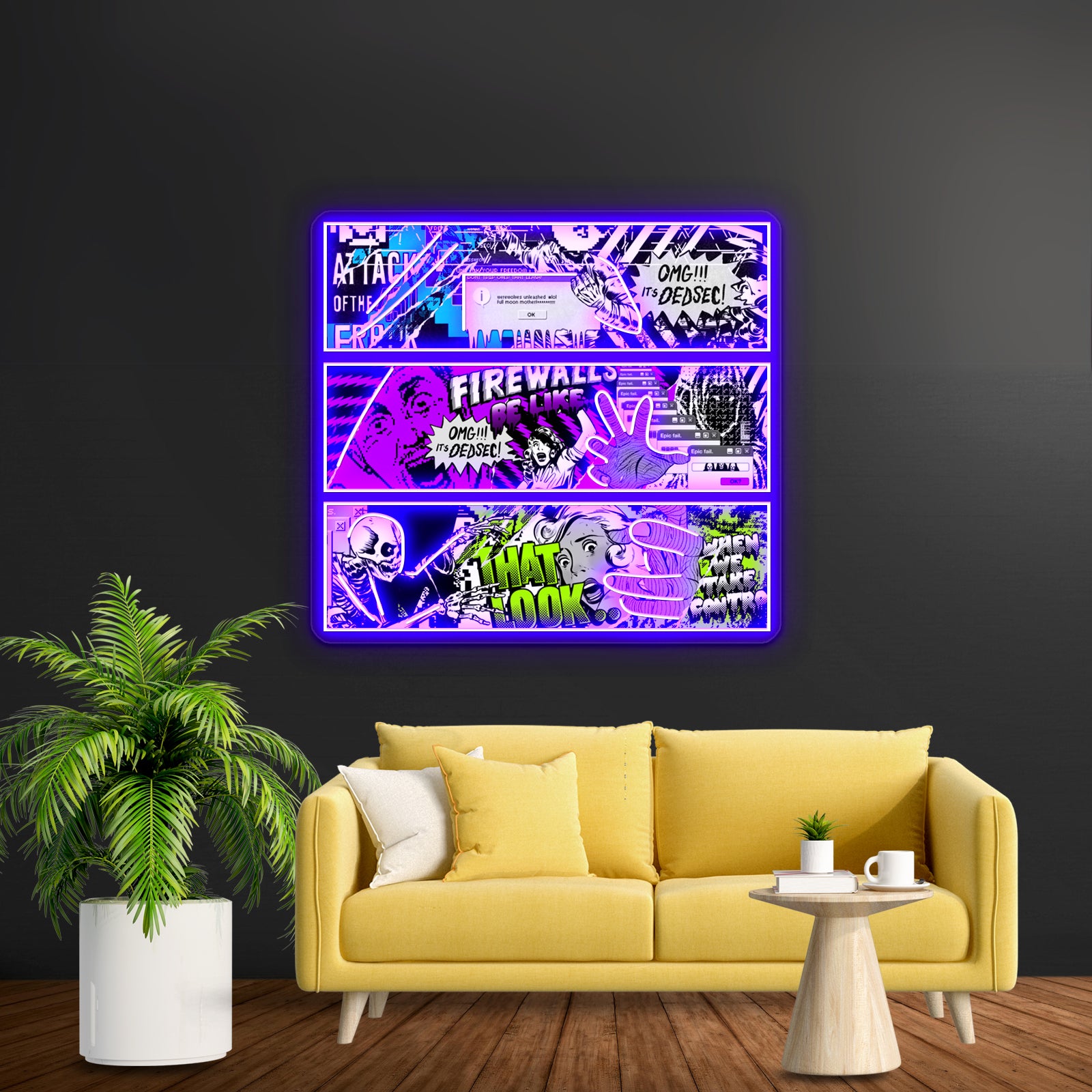 Dedsec Popart Banners Artwork Affordable Custom Neon Signs