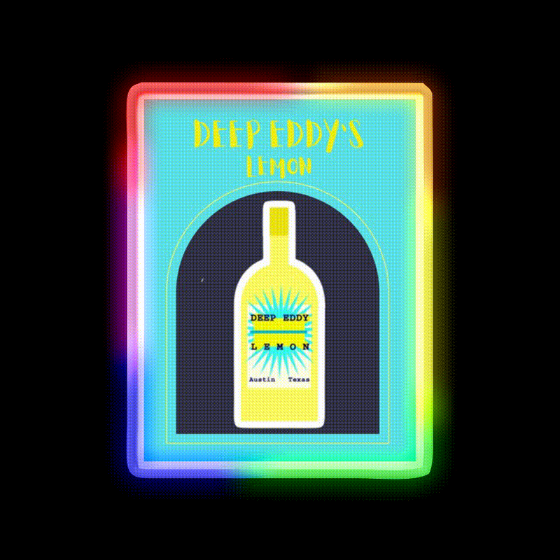 Deep Eddys Liquor Print Cocktail Bar Decor Led Neon Sign Rgb Color - LED neon sign close-up detail