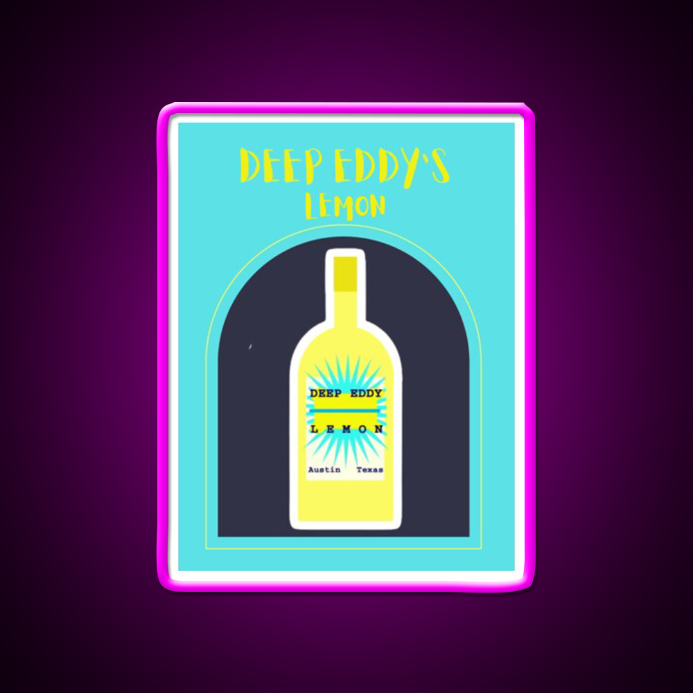 Deep Eddys Liquor Print Cocktail Bar Decor Led Neon Sign Rgb Color - Neon sign mounted on wall in room