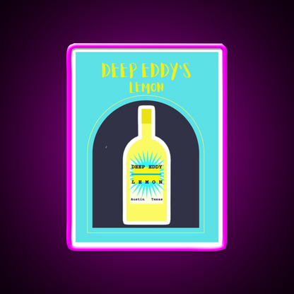 Deep Eddys Liquor Print Cocktail Bar Decor Led Neon Sign Rgb Color - Neon sign mounted on wall in room