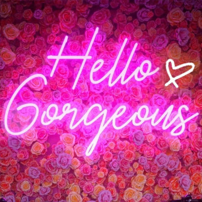 Deep Pink Hello Gorgeous Led Neon Sign Home Decor - Shineneon