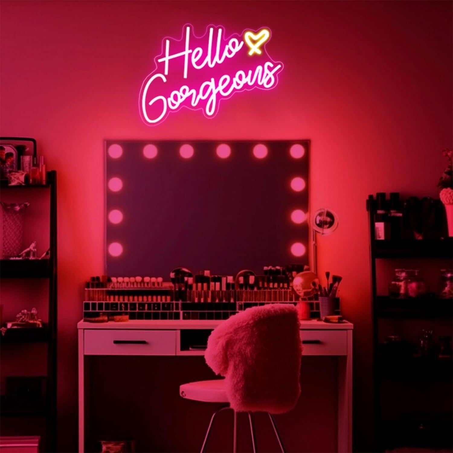 Deep Pink Hello Gorgeous Led Neon Sign Home Decor - Shineneon