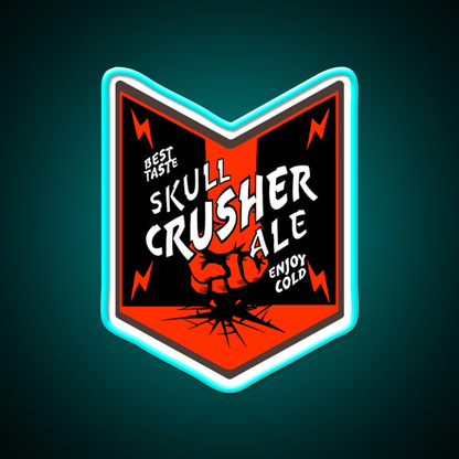 Deep Rock Galactic Skull Crusher Ale Beer Logo Beer Bar Decor Led Neon Sign Rgb Color - Size and dimension reference
