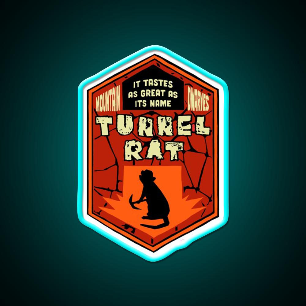 Deep Rock Galactic Tunnel Rat Logo Beer Bar Decor Led Neon Sign Rgb Color - Size and dimension reference