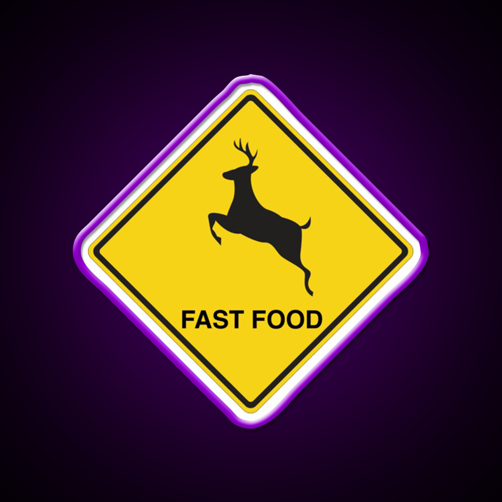 Deer Fast Food Led Neon Sign For Burger Place Rgb Color