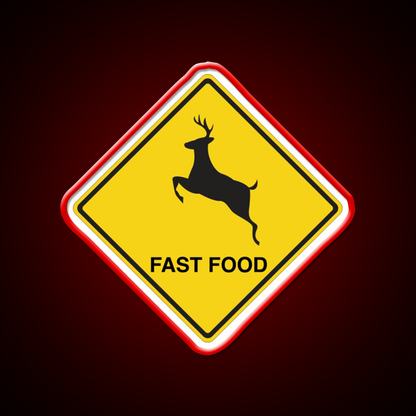 Deer Fast Food Led Neon Sign For Burger Place Rgb Color