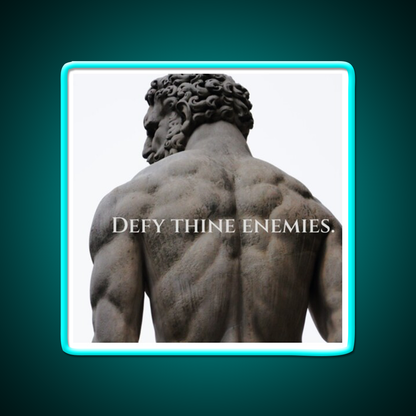 Defy Thine Enemies Gym Fitness Led Neon Sign Rgb Color - Size and dimension reference