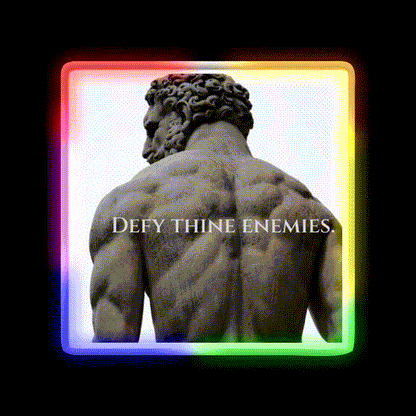 Defy Thine Enemies Gym Fitness Led Neon Sign Rgb Color - LED neon sign close-up detail