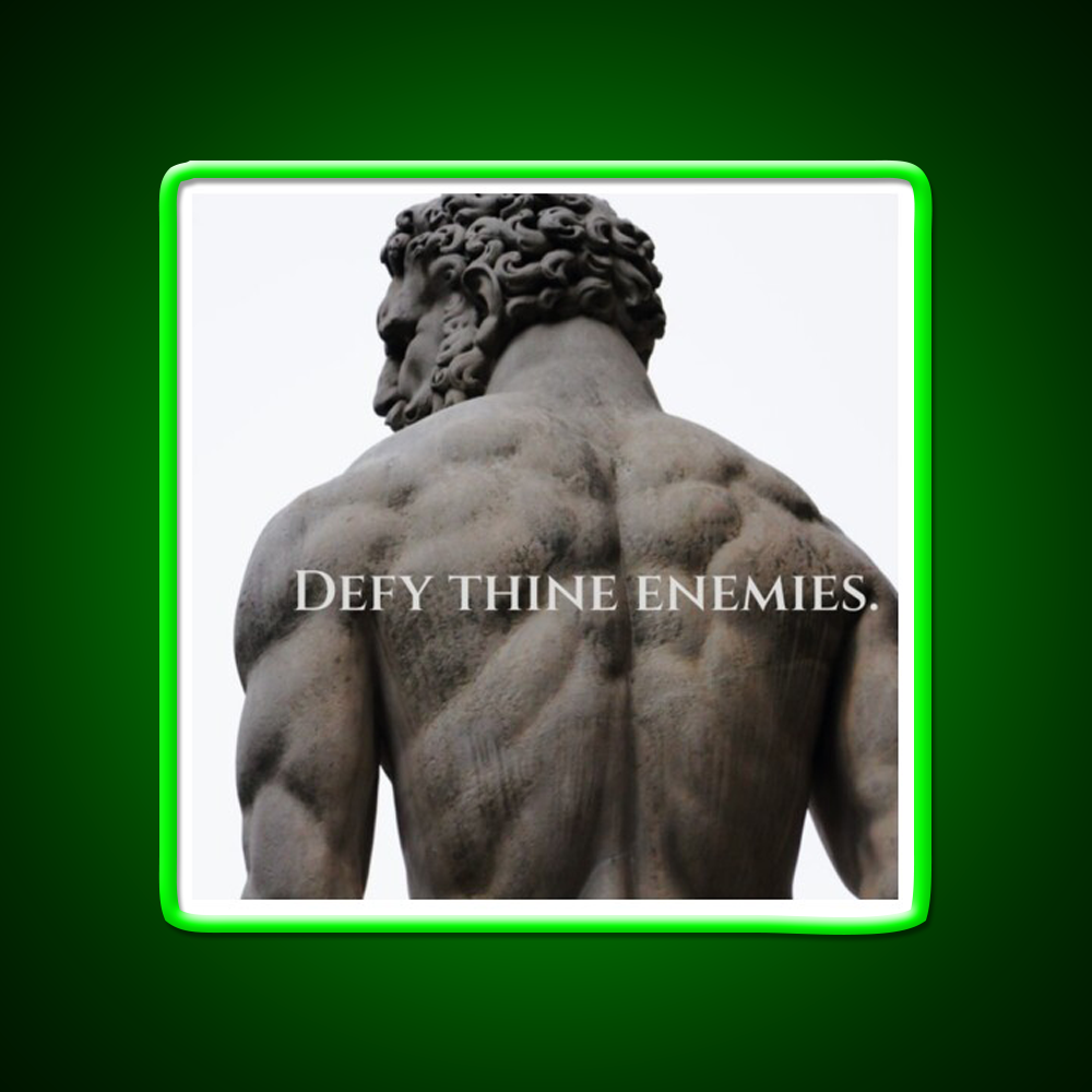 Defy Thine Enemies Gym Fitness Led Neon Sign Rgb Color - LED neon sign view 8