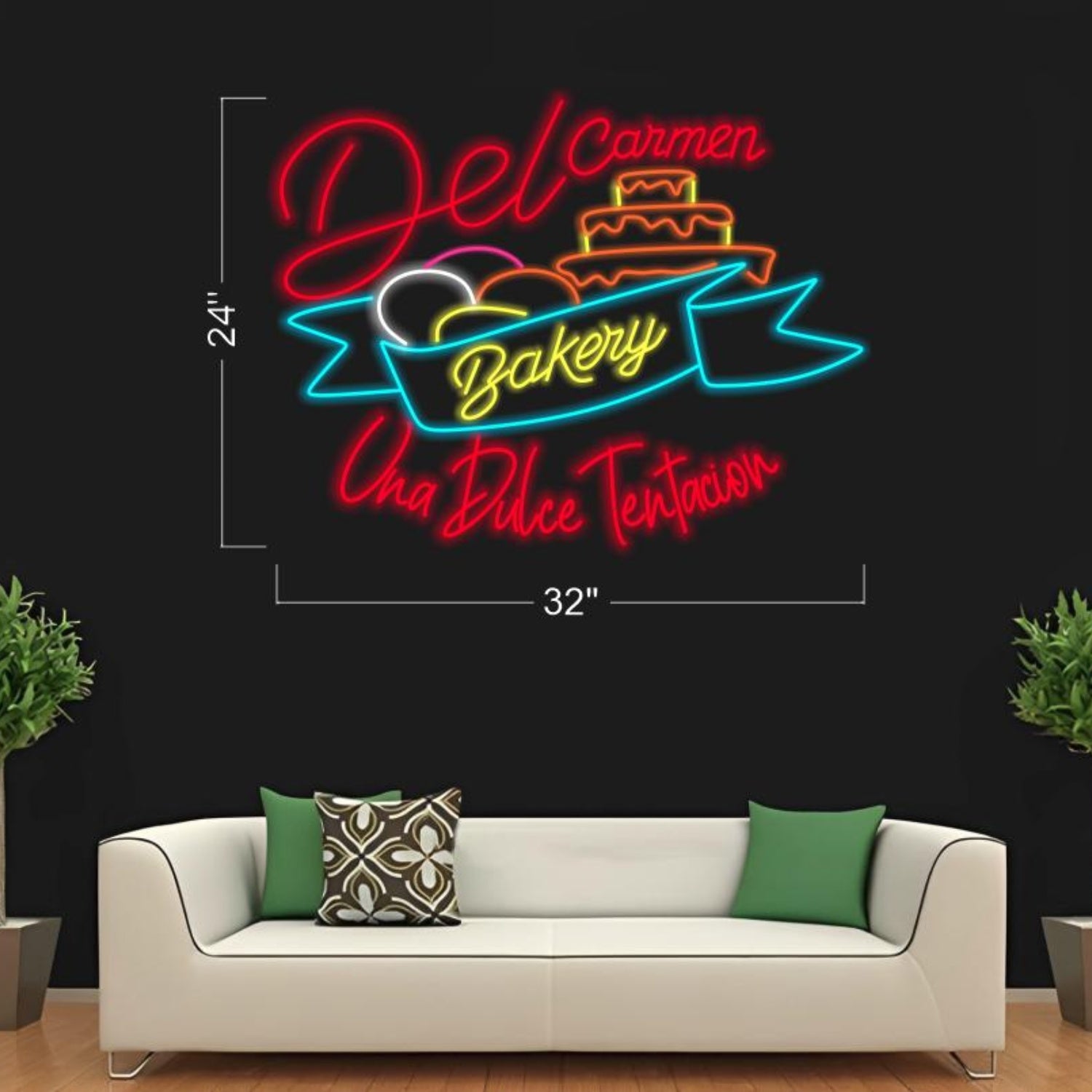 Del Carmen Sweet Temptation Multicolor Led Neon Sign For Bakery Cafe Decor | Shineneon