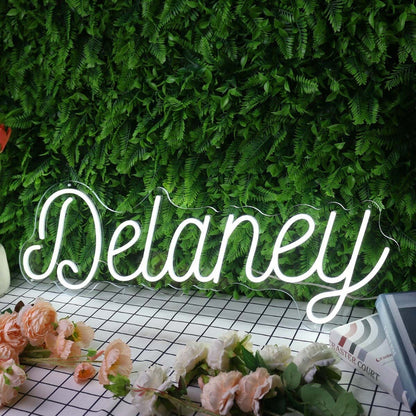 Delaney White Led Neon Sign - Shineneon