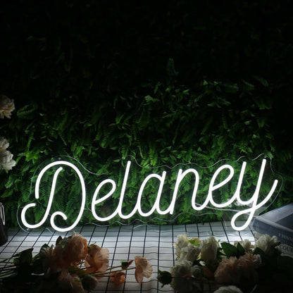 Delaney White Led Neon Sign - Shineneon