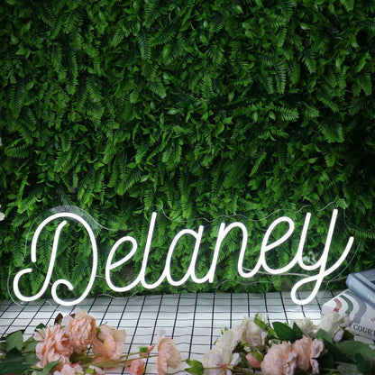 Delaney White Led Neon Sign - Shineneon