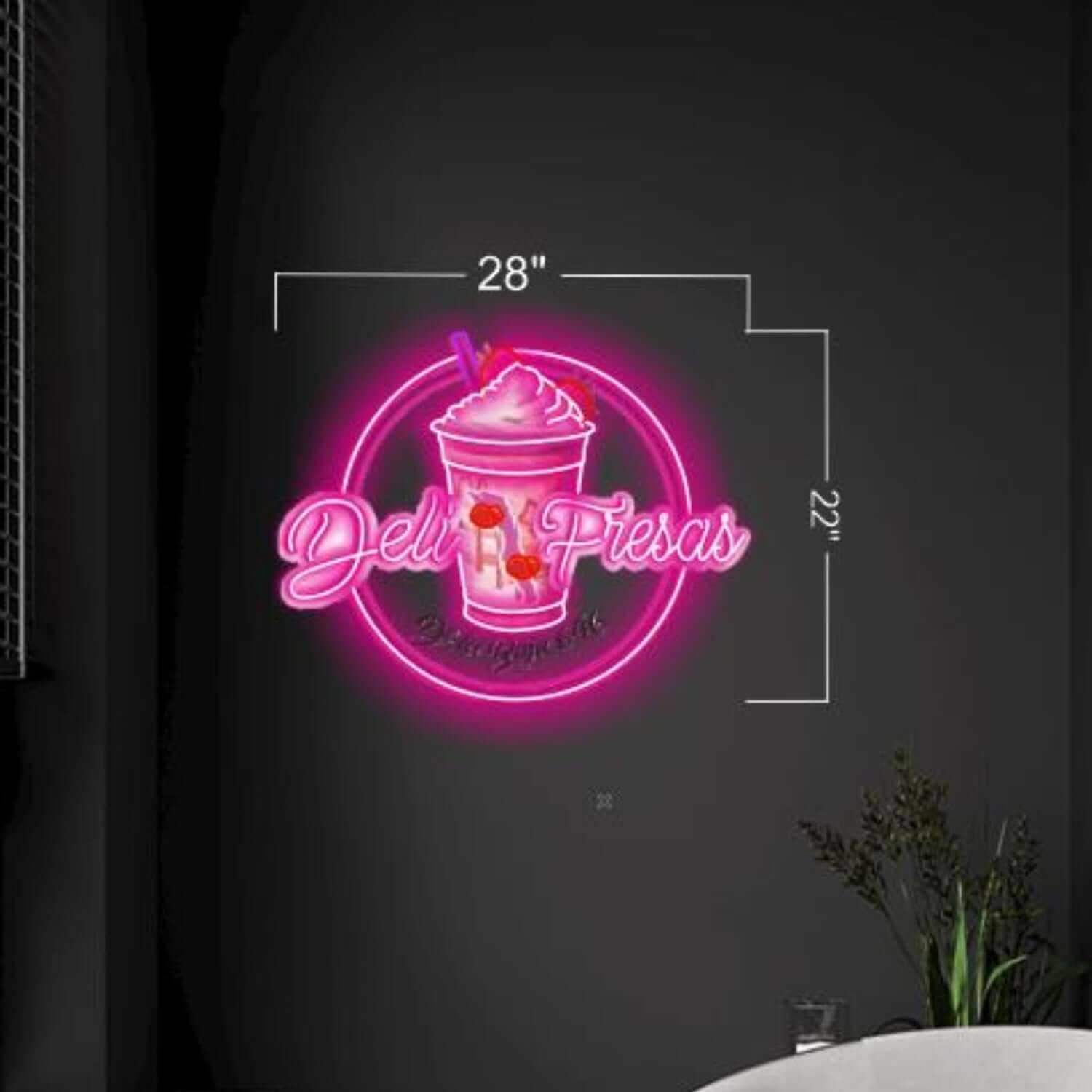 Deli Fresa Pink Strawberry Led Neon Sign For Home Café Decor - Shineneon