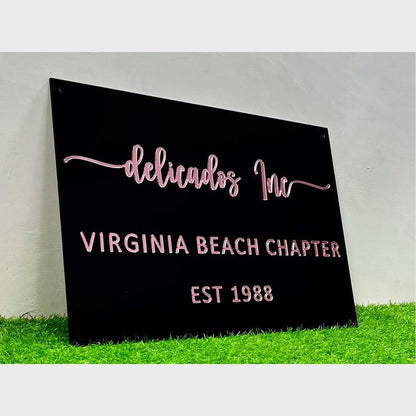 Delicados Inc Beach Chapter Acrylic Business Logo Sign - Shineneon
