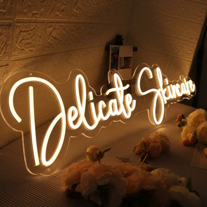 Delicate Skincare Yellow Led Neon Sign - Shineneon