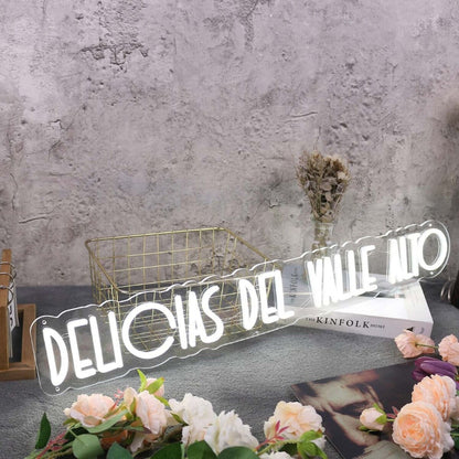 Delicias Del Valle Alto White Led Neon Sign - Shineneon