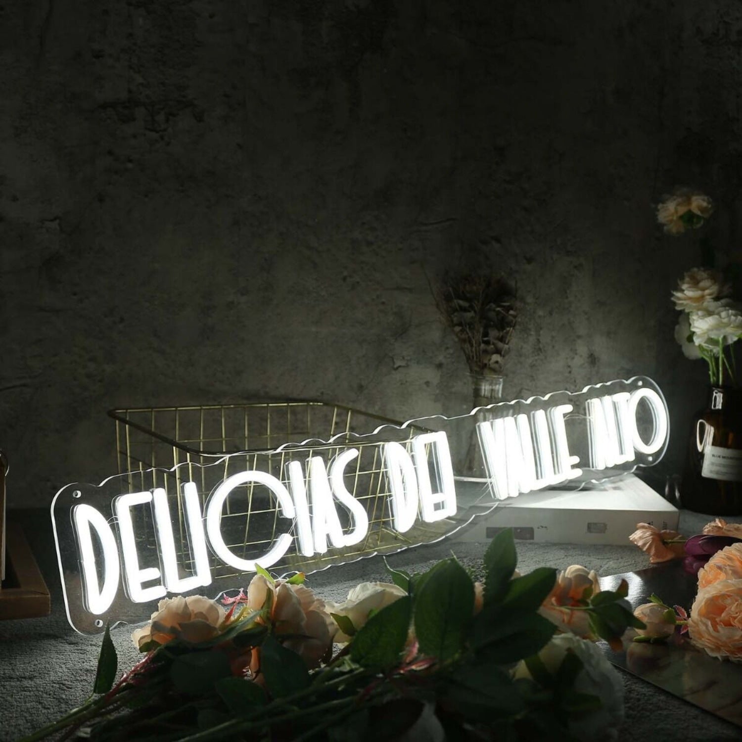 Delicias Del Valle Alto White Led Neon Sign - Shineneon