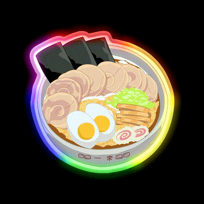 Delicious Anime Ramen Snack Food Led Neon Sign Rgb Color - LED neon sign close-up detail