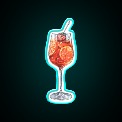 Delicious Aperol Spritz Slices Cocktail Bar Decor Led Neon Sign Rgb Color - Size and dimension reference