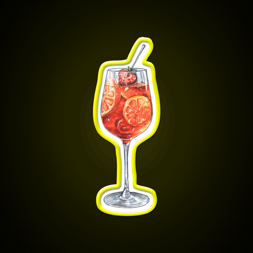 Delicious Aperol Spritz Slices Cocktail Bar Decor Led Neon Sign Rgb Color - Custom LED neon sign front view
