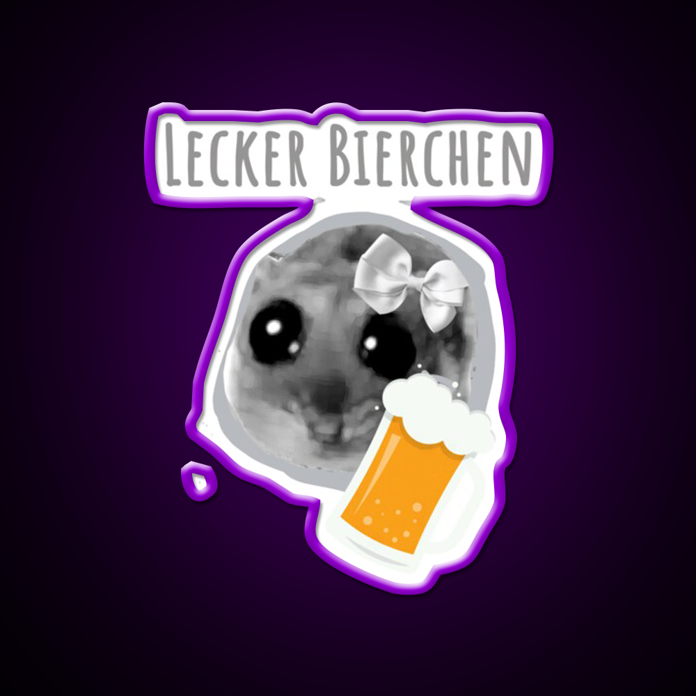 Delicious Beer Sad Hamster Tiktoc Meme Beer Bar Decor Led Neon Sign Rgb Color - LED neon sign view 9