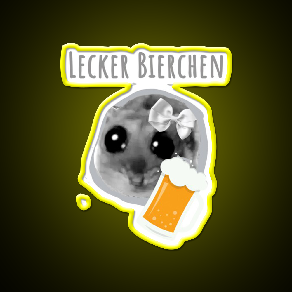 Delicious Beer Sad Hamster Tiktoc Meme Beer Bar Decor Led Neon Sign Rgb Color - LED neon sign view 7