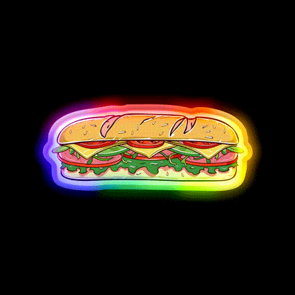 Delicious Deli Sandwich Snack Food Led Neon Sign Rgb Color - LED neon sign close-up detail